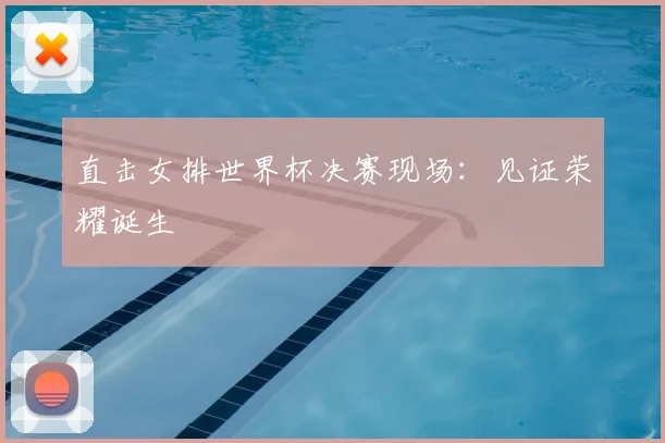 直击女排世界杯决赛现场:见证荣耀诞生